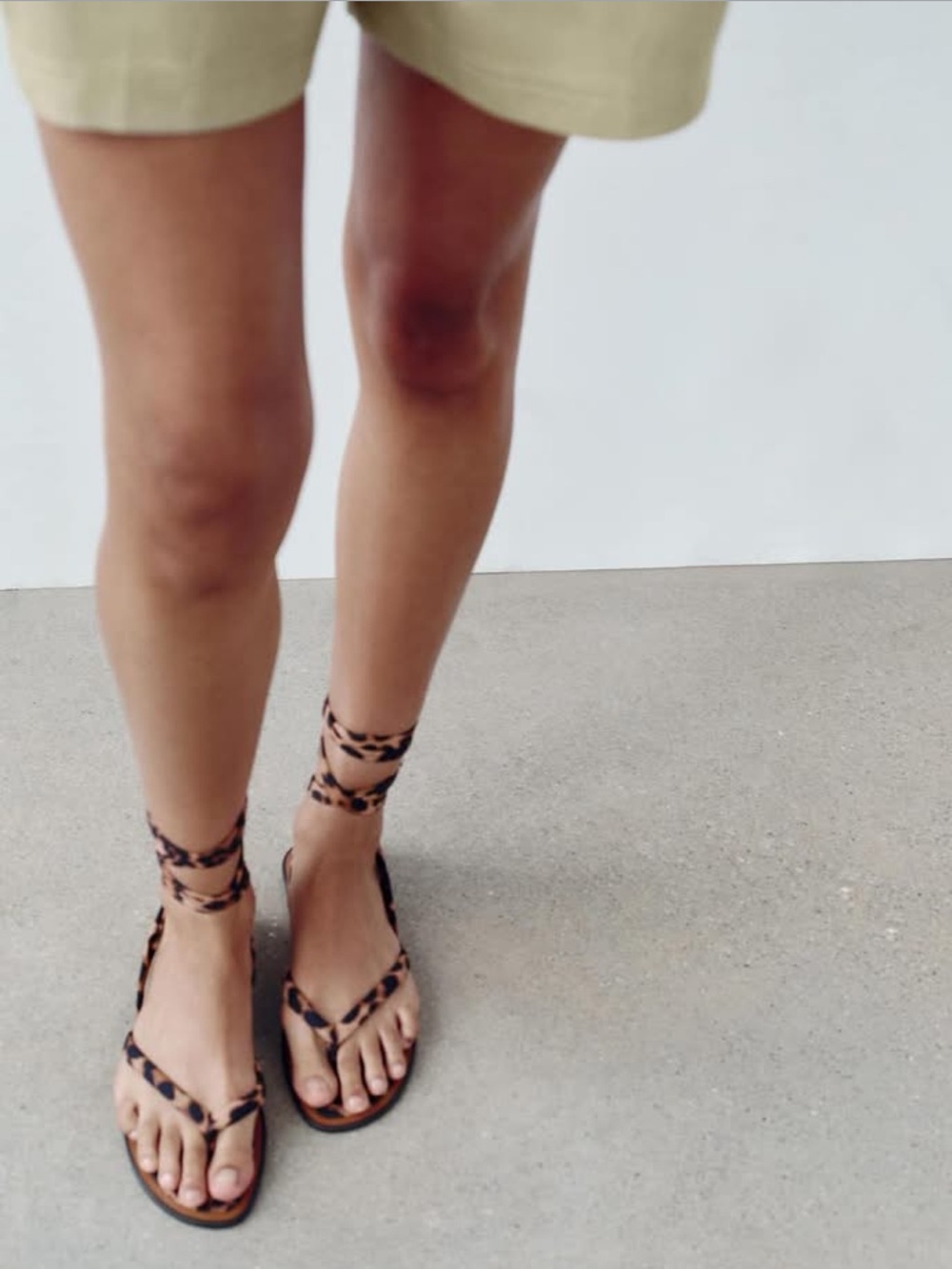 Zara Leopard Animal Print Wrap Sandals - Women size 39/ 8us